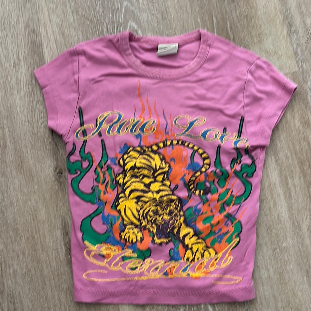 Urban Outfitters rare love Pink and Yellow Short Sleeve Tee size XS